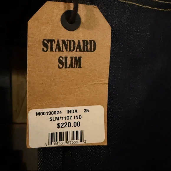 CIVILIANAIRE 11 oz Gold Selvage Denim Slim Jeans - Indigo - Mens SZ 35